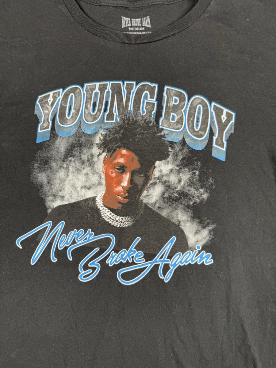 YoungBoy 'Never Broke Again' Album Cover t- shirt- Black w/ White