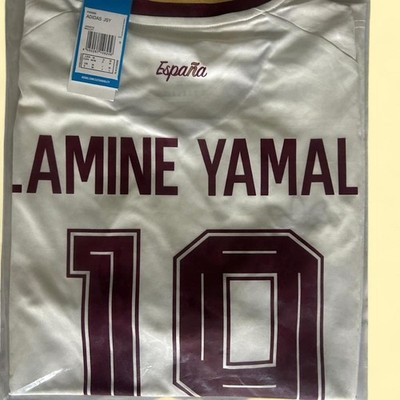 Adidas Spain 2026 World Cup Away Lamine Yamal #19 white & burgundy