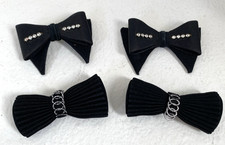 2 Sets Vintage Shoe Clips 2 Black Rhinestones Formal