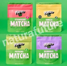 Perfect Ted Matcha Latte Powder 4x 75g Pistachio Strawberry Blueberry Vanilla 