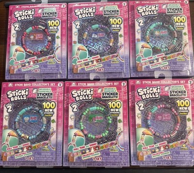 New Sticki Rolls Series 2 Full Set 6 Colors Sticker Wearable Bracelets FreeS&H