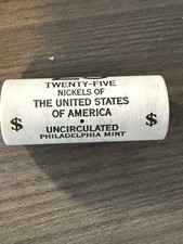 Buffalo Nickel Roll 2005 Uncirculated Philadelphia Mint 5c (25) Coin Roll - NEW