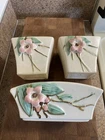 Lot of 3 McCoy Pottery 1940's Blossom Time Planters 8 in and 2- 5”