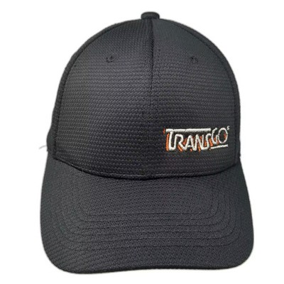 TransGo Embroidered Baseball Cap Black White Hat Fitted Size L Textured Fabric