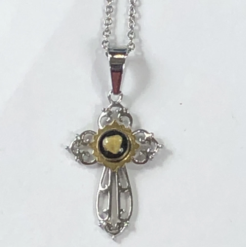 Collar Michael Anthony Cruz Colgante Acero Inoxidable Belén Piedra - 18 pulgadas Foto 2 de 4