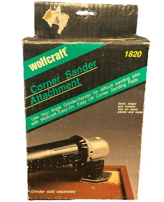 VINTAGE Wolfcraft Corner Sander Attachment Angle Grinders/  #1820 Made Germany