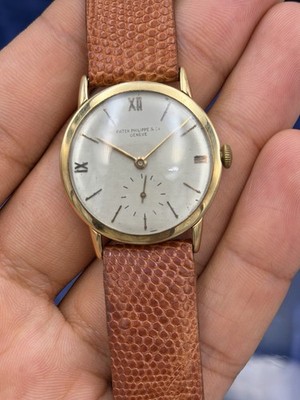 1940s Patek Philippe 1433J 18K Yellow Gold Manual Wind Silver Dial 30mm