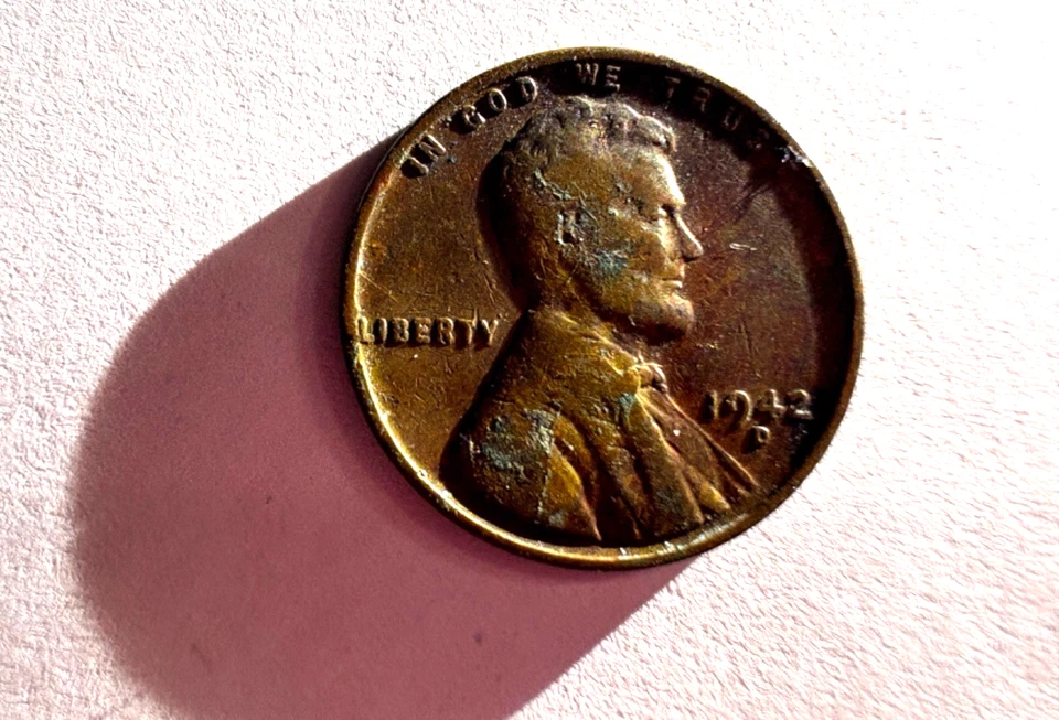 1942 D Wheat Penny Mark Extremely Rare Error On The Rim "L" In Liberty " Clse Up - Image 3 of 4