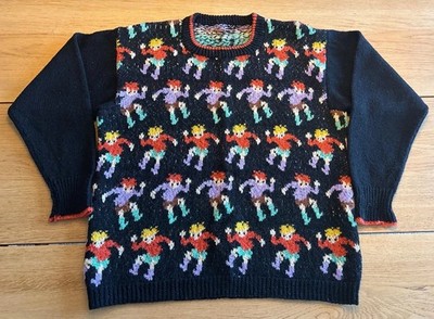 Seltener SASHA KAGAN Handgestrickter Hand Made Wollpullover Pullover People 80er M 