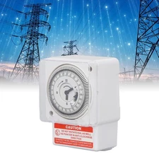 Mechanical Time Switch 24 Hour Cycle 15 Minute Interval Clock Type Accurate