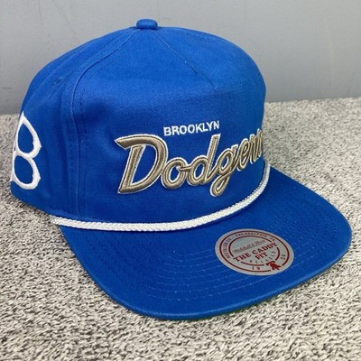 Brooklyn Dodgers Mitchell & Ness Blue Pro Snapback Script Hat Cap Caddy Fit MLB