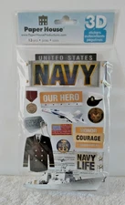 Paper House 3D Stickers - 'Navy' - 13 Pieces - NIP