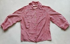 Vtg 1940s Womens Candy Stripe Cotton Rayon Blouse Shirt Top WW2