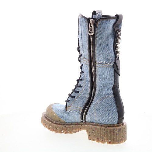 A.S. 98 Cambert Womens Blue Canvas Lace Up Casual Dress Boots - Picture 6 of 8