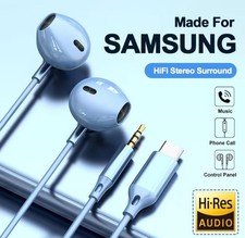  USB Type-C Wired Earphones 3.5mm In-Ear Headphones with Mic  Control for Sams