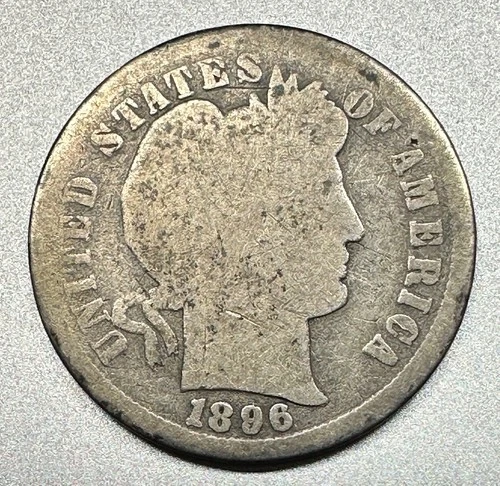 1896-S  BARBER DIME  GOOD   KEY DATE  #1728