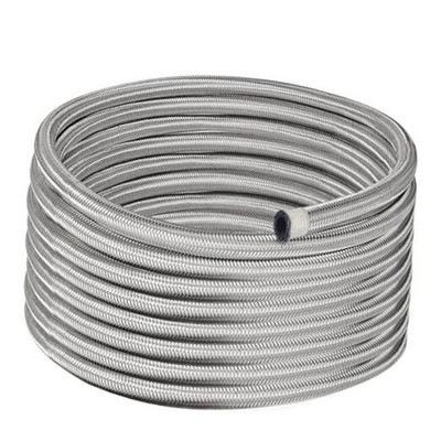  8AN Fuel Line, AN8 Braided Fuel Hose Nylon CPE 10FT 8AN 10FT Silver