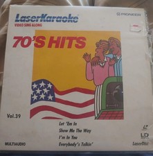 1, 8 inch Pioneer Laserdisc Karaoke Video Sing Along 70s hits Vol 39 VG Cond