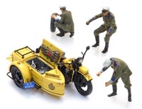 Artitec 10.398 - H0 / 1:87 - Anwb Pannenhilfe Motorrad Beiwagen Mit Figuren- Neu