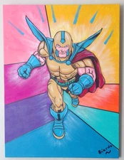 Super Hero Poster Style Colorful Pop Art Original Acrylic Painting 18x24 Canvas