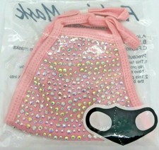 Fashion Masks 2 Pack Black Pink Rhinestones with PM2.5 Filters FREE SHIPPING a