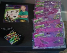 Teenage Mutant Ninja Turtles  6 eyeMasks, Tattoos, 1 pair of kids Socks NWT