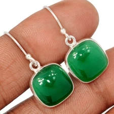 Green Onyx 925 Sterling Silver Earrings Jewelry CE47121
