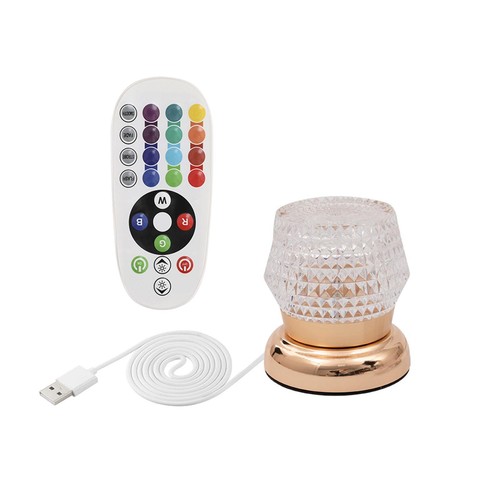 RGB Desk Lamps Portable Crystal Table Lamp Crystal Bedside Lamp for Dinner - Picture 3 of 12