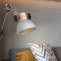 Wandleuchte Wandlampe Wohnzimmerleuchte Spot Schwenkbar Holz Leseleuchte Silber
