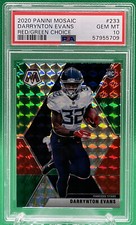 2020 Panini Mosaic Darrynton Evans RC Rookie RED GREEN CHOICE 🏦 PSA 10