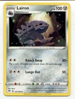 Pokemon TCG Sword & Shield Darkness Ablaze Uncommon Card #122 Lairon