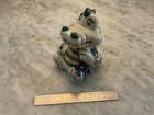 Polish Pottery Unikat Alligator Gator Crocodile figure. Gator Navy