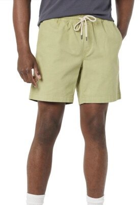 Herren grün Komfort Stretch Canvas Shorts zum Überziehen 30-31 in der Taille #355