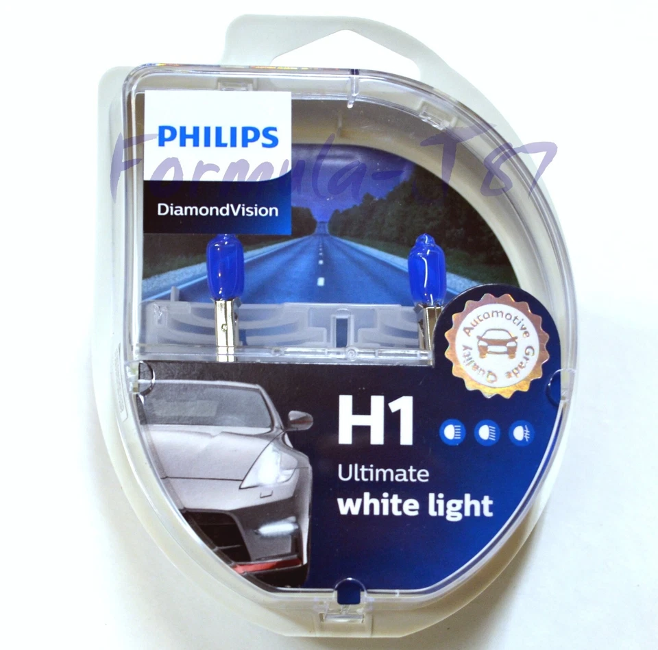 Philips Diamante Blanco 5000K H1 55W Dos Bombillas Cabezal Luz Viga Baja Reemplazar Lámpara Foto 3 de 4