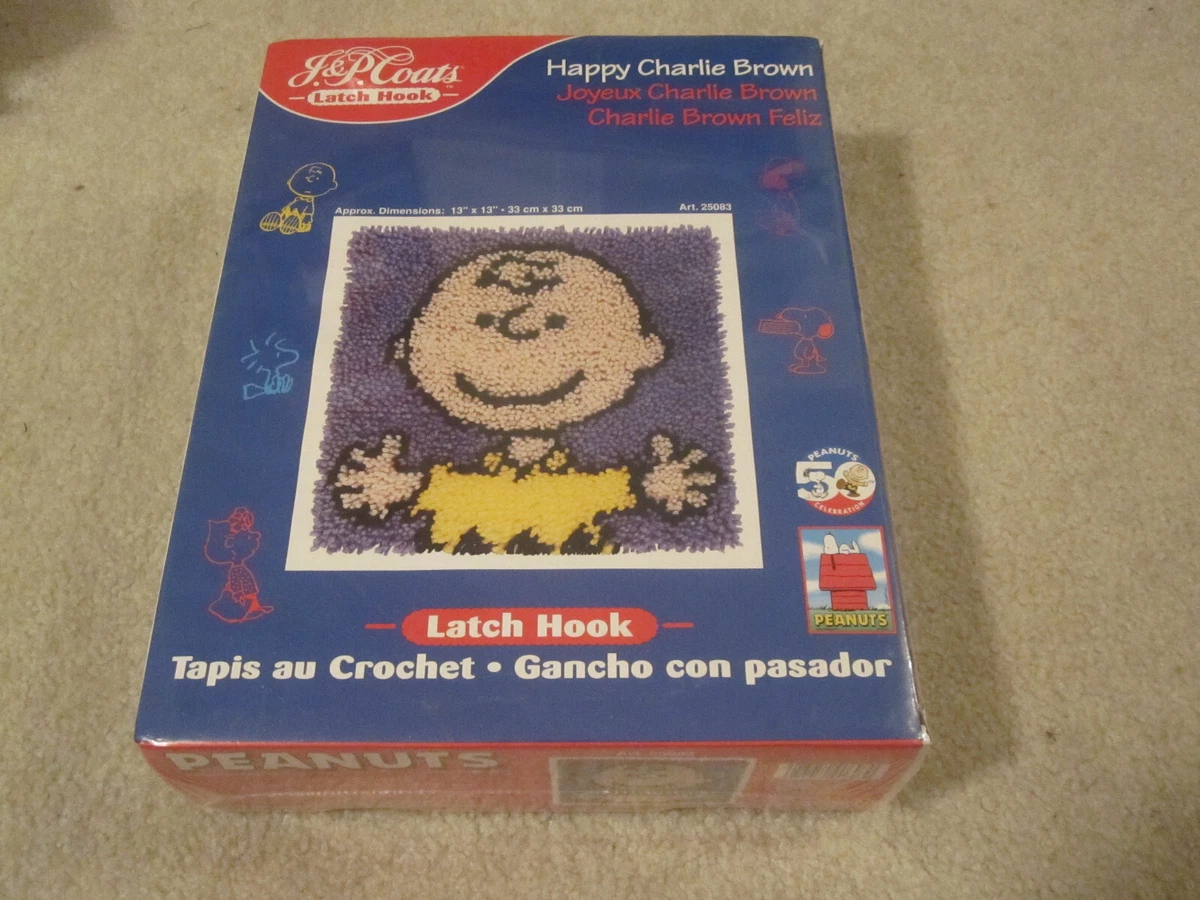 Vintage Malina Snoopy Peanuts Holiday Cheer Latch Hook Kit Scellé