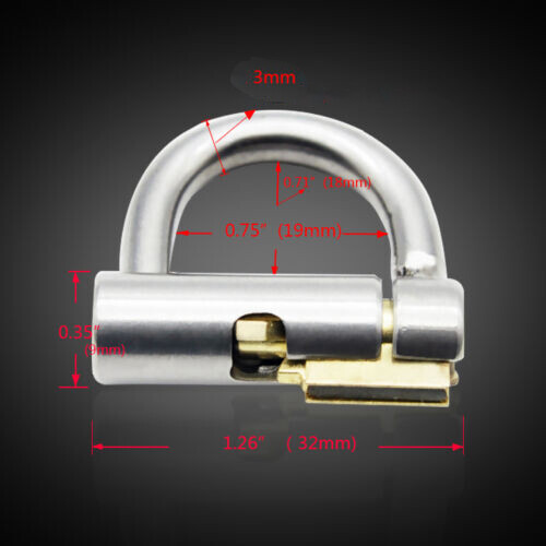 3/5mm PA Lock Prince Albert Locked 304 Keuschheitspiercing Titan D-Ring PA Lock - Picture 5 of 11