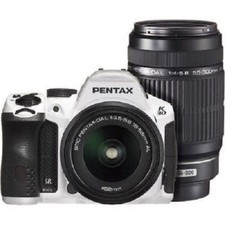USED Pentax K-30 with 18-55mm and 50-200mm White Excellent FREE SHIPPING