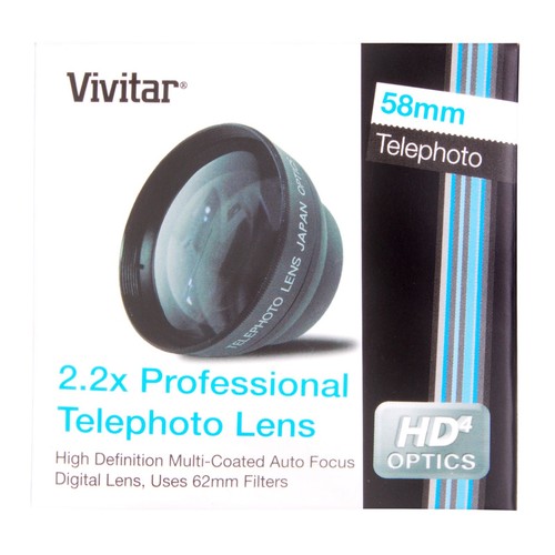 58MM WIDE ANGLE+TELEPHOTO ZOOM+FLASH KIT FOR CANON REBEL EOS 1000D 1100DD T6 XTI - Picture 3 of 12
