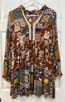 crochet lace patchwork dress Bohemian Lace Patchwork Flare Sleeve Dress