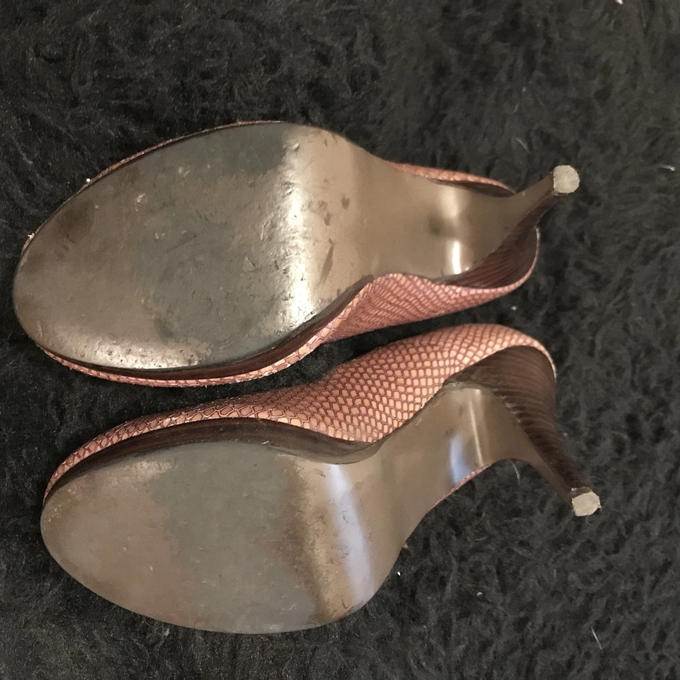 Fergie круглый носок легкий платформе каблук искусственная змея 7,5 розовый Ish - Изображение 3 из 4