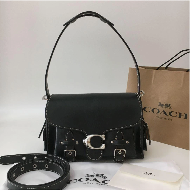 COACH Black Cargo Soft Tabby Shoulder Crossbody Bag CT721