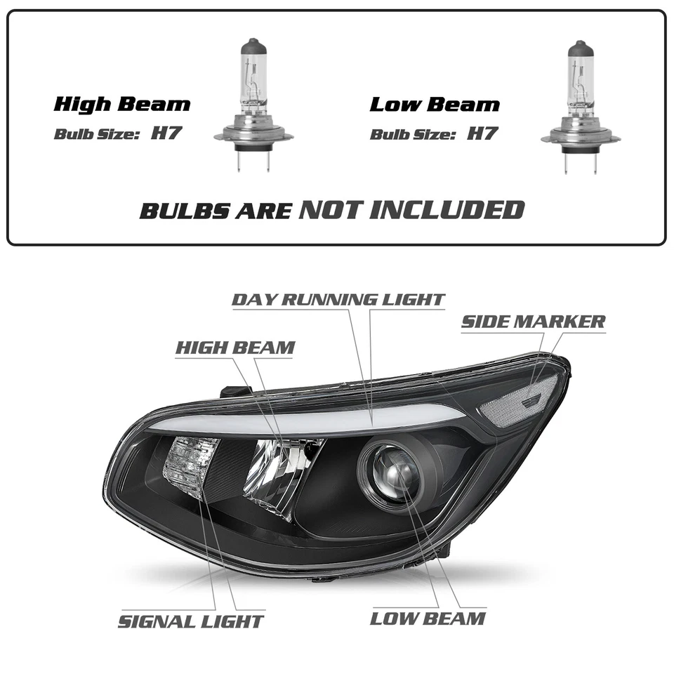 Par de montaje de faros halógenos para proyector Kia Soul 2014 2015 2016 14-16 Foto 2 de 4