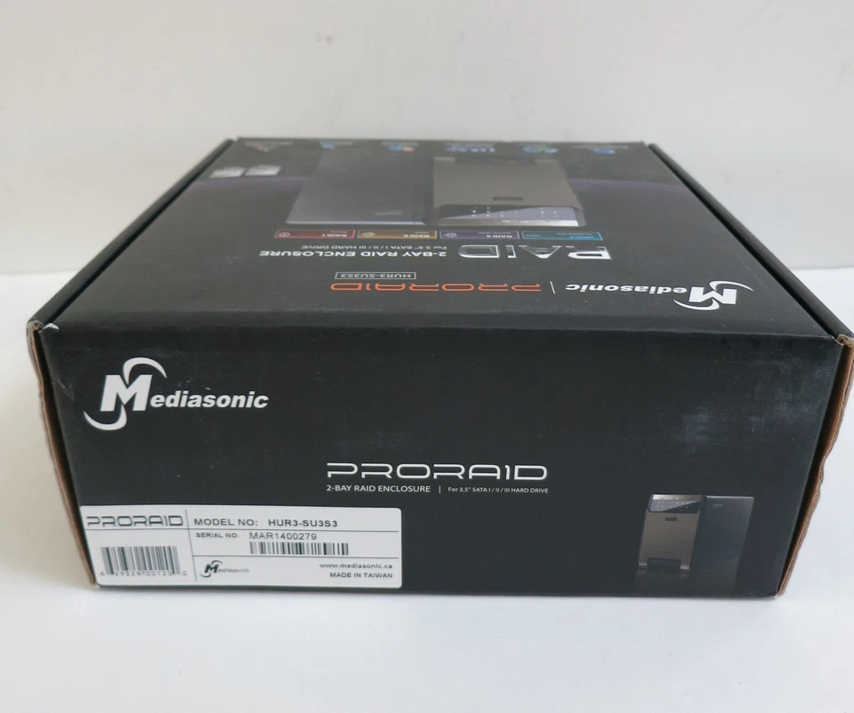 Mediasonic Proraid 2-Bay Raid Enclosure HUR3-SU3S3, New & Factory Sealed - Image 3 of 4