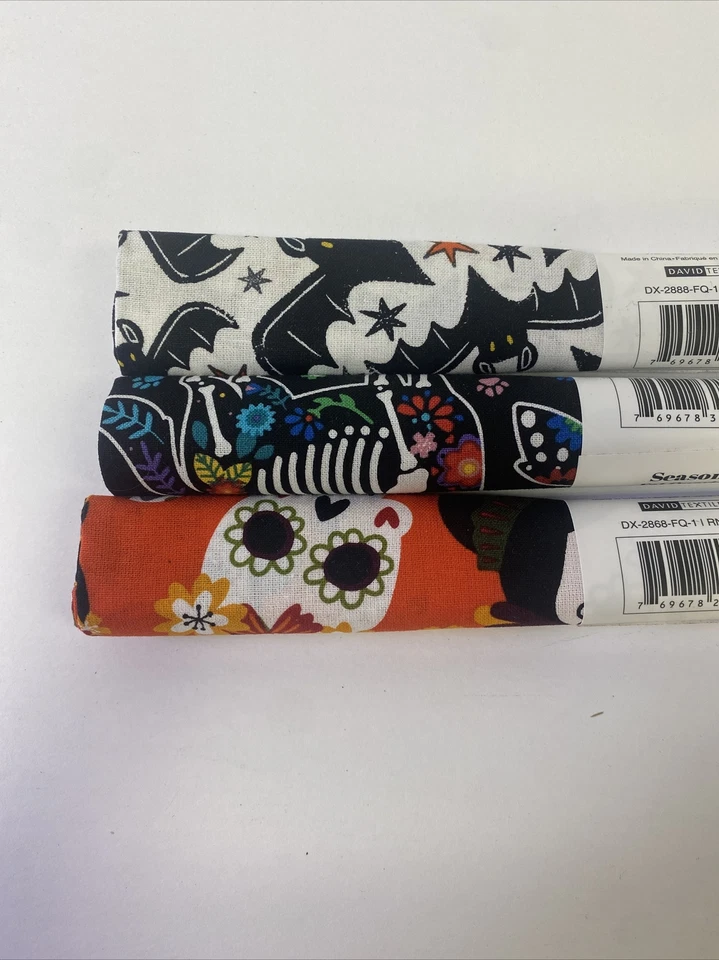 Halloween Themed Fat Quarters Lot Of 45 Fabric Cotton 18X21" David Textiles - Image 3 of 4