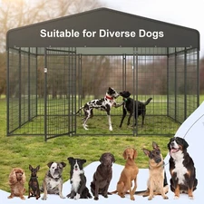 9.7x 10FT Large Dog Kennel Outdoor Pet Run Cage with Waterproof & UV Protected
