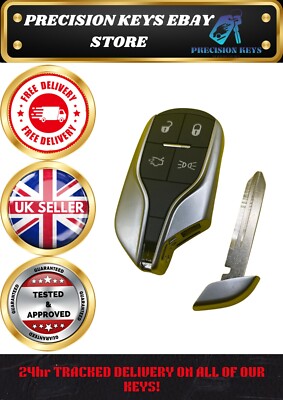 MASERATI GHIBLI QUATTROPORTE LEVANTE SMART KEY FOB M3N7393490 433MHz ID46 W/LOGO