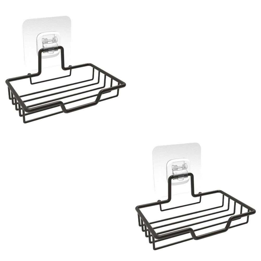 Stainless Steel Soap Dish Holder Wall Mount Shelves Self Draining Bar