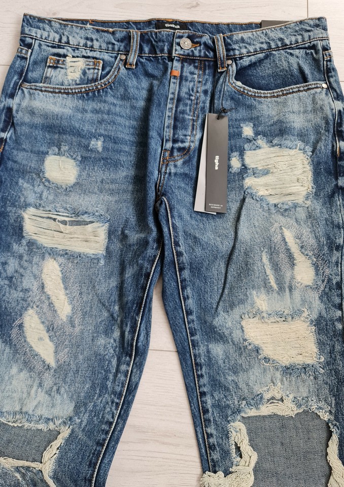 Kaylen Deep Roots Tigha Herren Jeans Kaylen deep sky blue ripped Size 30/34 | eBay.de
