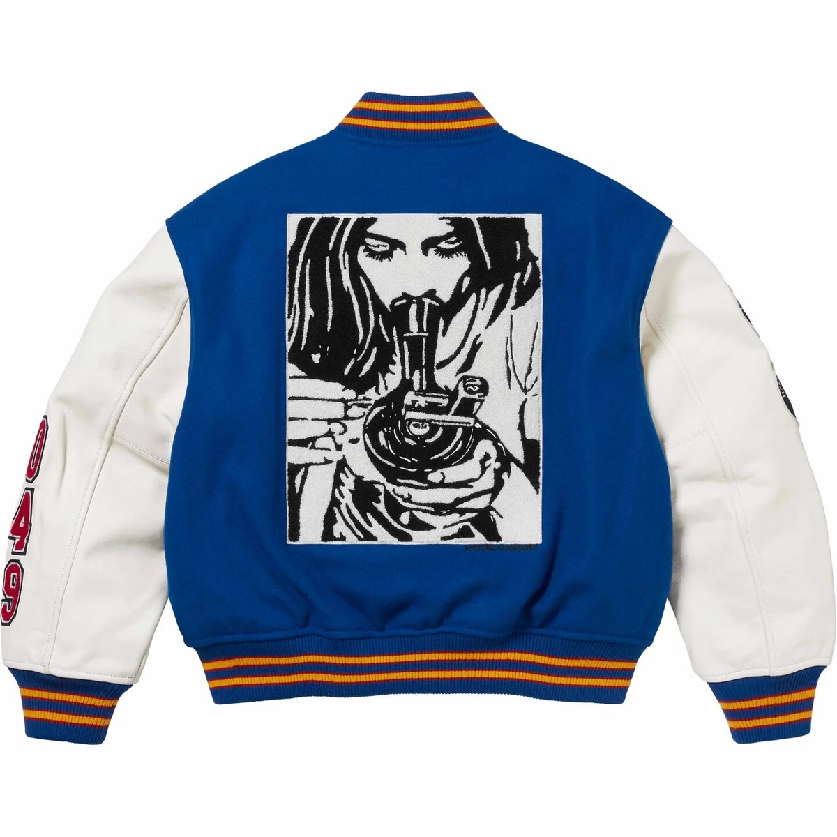 Supreme Hysteric Glamour Varsity Jacket Black Royal FW24 Supreme Hysteric Glamour Varsity Jacket Black Royal FW24