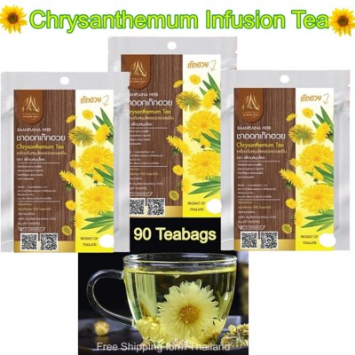 Herbal Tea Chrysanthemum Flowers Infusion Aroma Flora 3 Packs = 90 TeaBags
